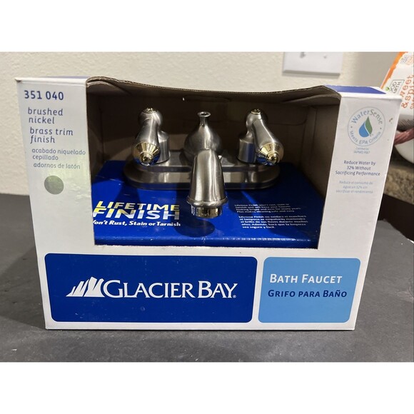 Glacier Bay Bathroom Faucet Brushed Nickel Brass Trim Finish Two Handles - Picture 13 of 16